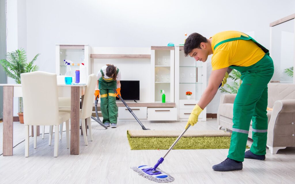 2 maids cleaning the living room for Time-Saving Cleaning Tips. Avail our cleaning promos and offers now
